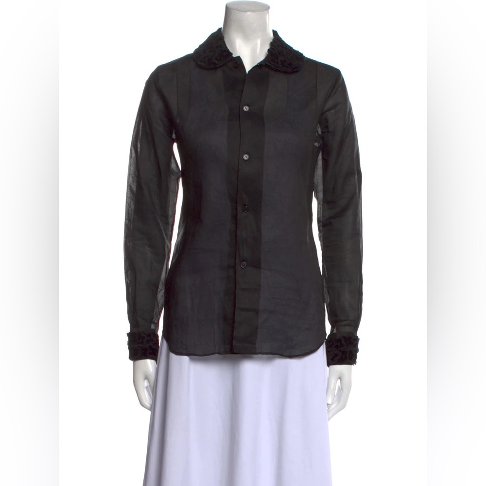 Jupe by Jackie embroidered collar button up top